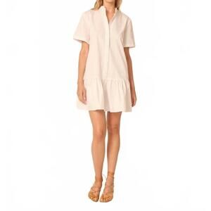 NEW GILNER FARRAR ollivette dress in bright white